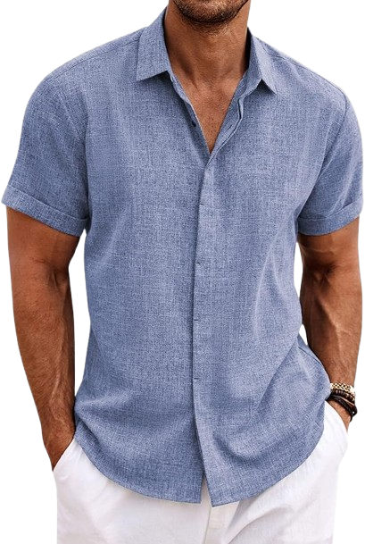 Men's Linen Shirts Short Sleeve Casual