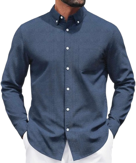 Mens Long Sleeve Button Down Shirt Casual