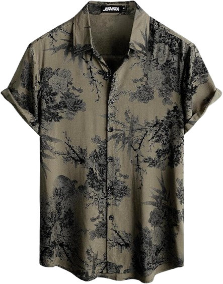 Mens Hawaiian Shirt Short Sleeve Button Down Tropical