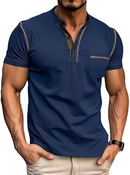 Men's Henley Shirts Short/Long Sleeve Casual Cotton